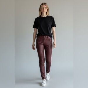 Hudson Jeans Women's Dark Red Skinny Jeans